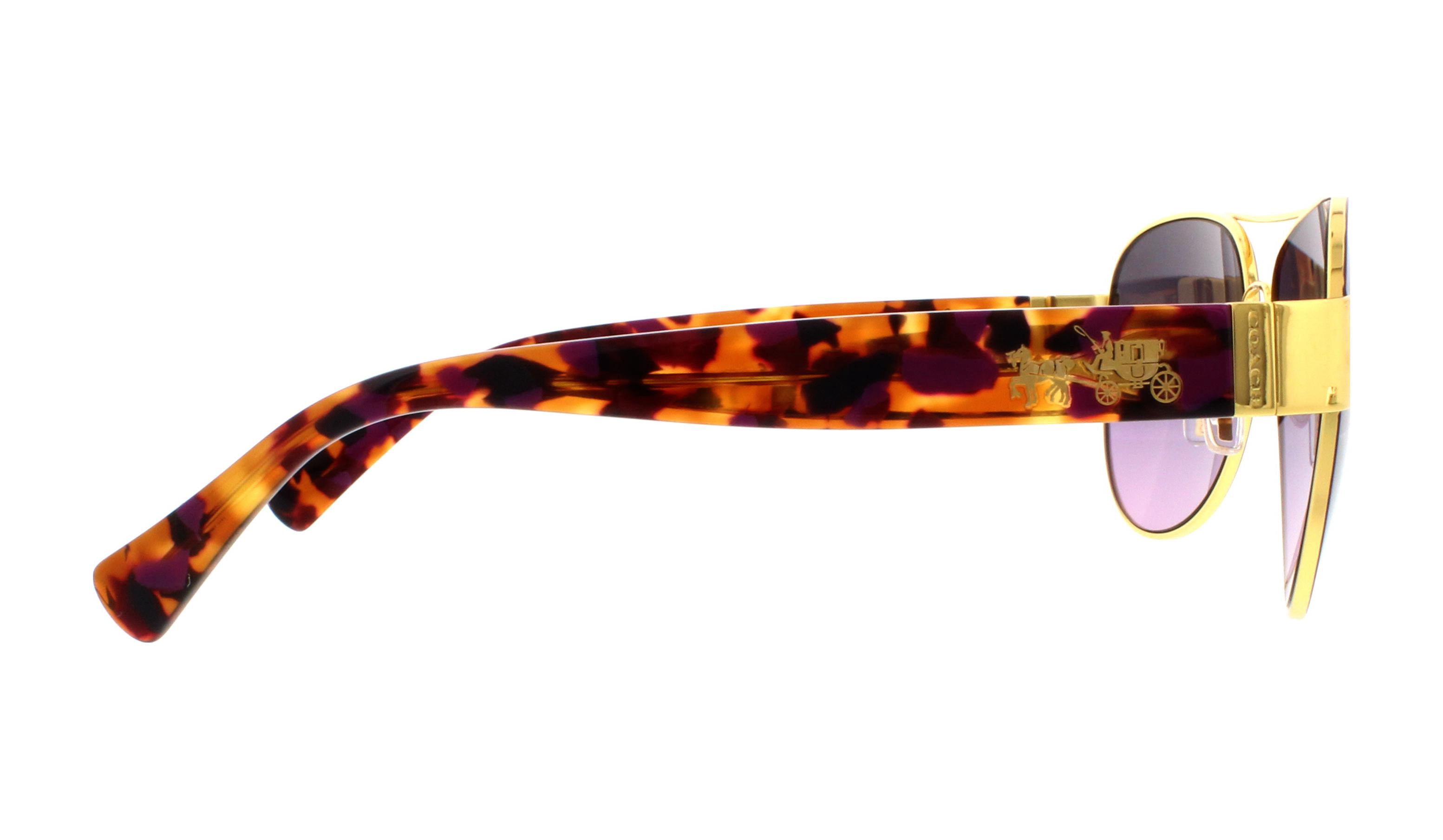 COACH Sunglasses HC7059 924890 Gold Purple/Purple Confetti 58MM