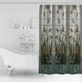 thumbnail image 2 of Waterproof Shower Curtain Stained Glass Meadow Flower Dragonfly Print Polyester Fabric Bath Curtain Home Hotel Apartment Bathroom Shower Curtain Long 72x84IN, 2 of 6