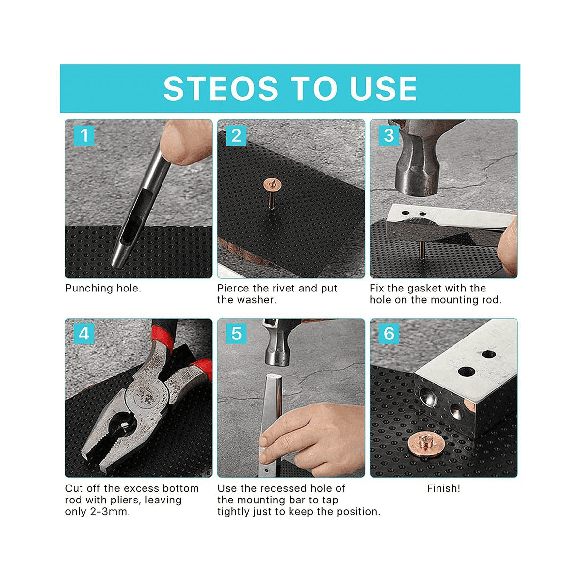 Copper Rivets & Burrs, Brass Rust-Proof for Leather Pure Setting Tool