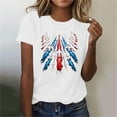 thumbnail image 6 of PXLKNZH Fun 4th of July Tops Women Independence Day Plus Size Short Sleeve Graphic Tees 2025 Summer V Neck Patriotic T-Shirts,White,S, 6 of 8