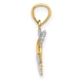 thumbnail image 6 of Auriga Fine Jewelry 14K Yellow Gold and White Rhodium Heart w/ Wings Pendant (L- 19mm, W-18mm) for Women, 6 of 6