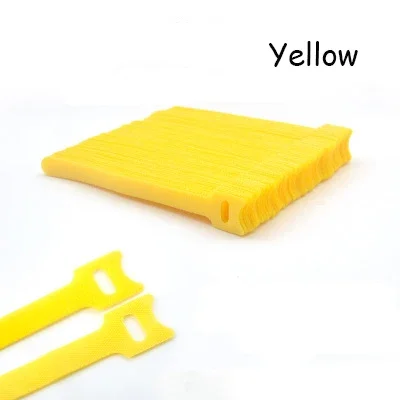 10/30/50 Pcs Attaches de Câble en Forme de T Fil Adhésif Boîte de Rangement Réutilisable Attaches de Fil Sangle de Fixation Sangles DIY Jaune 10 Pcs