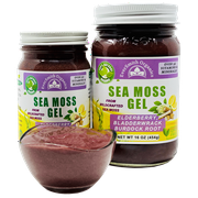 Organic Sea Moss Gel (Elderberry/Bladderwrack) -16 Ounce - Real Fruit - Wildcrafted Sea Moss