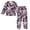 Purple Abstract Leaves, variant on Fluffy Pajamas Set Fuzzy Winter Warm Pj Sets Pullover Tops and Long Pants Elegant and Simple Flowers X-Small