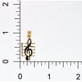 thumbnail image 3 of Precious Stars 14K Two-Tone Gold Unisex Diamond-cut Musical Clef Note Pendant with 16" Chain Necklace, 3 of 4