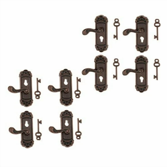 DYNWAVE 12. Poignée en Métal pour Poignée de Porte Plaque Clé Ensemble Maison de Poupée Miniature 8 Pcs