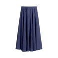 thumbnail image 7 of NAISIBABY Girls Maxi Skirt, Cotton Mesh High Waist Pleated Tiered Kids Flowy Swing Long Skirt Navy 10T, 7 of 7