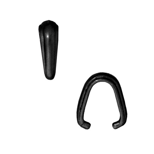 Black Finish Pewter Nouveau Pinch Bail For Pendants 12mm (2)