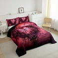 thumbnail image 3 of Manfei Gothic Style Floral Full Size Comforter Sets,Horror Halloween Spider Webs Bedding Comforter Set,Red Flower Bedding Sets For Teens,Luxury Bedroom Decor Reversible,3 Pieces, 3 of 8