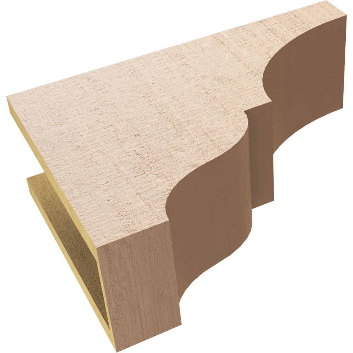 6"W x 18"D x 12"H Classic Asheboro Rough Cedar Woodgrain TimberThane Corbel, Primed Tan