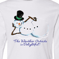 thumbnail image 4 of Inktastic Sassy Snowman The Weather Outside is Delightful Long Sleeve Youth T-Shirt, 4 of 5