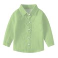 thumbnail image 2 of Wancir Boy's Long Sleeve Single Chest Pocket Classic Kids Shirt Button Down Shirt, 2 of 6