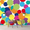 thumbnail image 3 of IDEA4WALL 4pcs Colorful Dots Peel and Stick Wallpaper Removable Wall Murals Large Wall Stickers for Home Decoration, 66"x24", 3 of 5