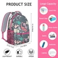 thumbnail image 2 of Cute Baby Dinosaur Pattern Backpack – Artistic Cartoon Dino Print Schoolbag with Planets, Forest, and Star Design, 2 of 5