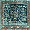 thumbnail image 1 of Ahgly Company Indoor Square Animal Light Blue Traditional Area Rugs, 7' Square, 1 of 4