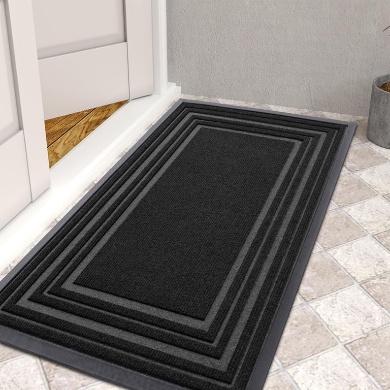 Buganda Heavy Duty Rubber Doormat, 29"x17", Black photo 8