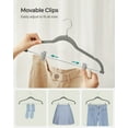 thumbnail image 2 of 20 Pack Skirt Pants Hangers 17 Inch Long Velvet Clips Hangers with Adjustable Clips Non-Slip for Skirts Coats Dresses Gray, 2 of 7