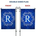 thumbnail image 5 of America Forever Winter Monogram Letter R Garden Flag Vertical Double Sided 12.5 x 18 inches Snowflakes in Winter Holiday Seasonal Decor for Outdoor, Yard, Porch Decoration, Blue Garden Flag, 5 of 6