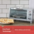 BLACK+DECKER 4Slice Toaster Oven, Easy Controls, Stainless Steel