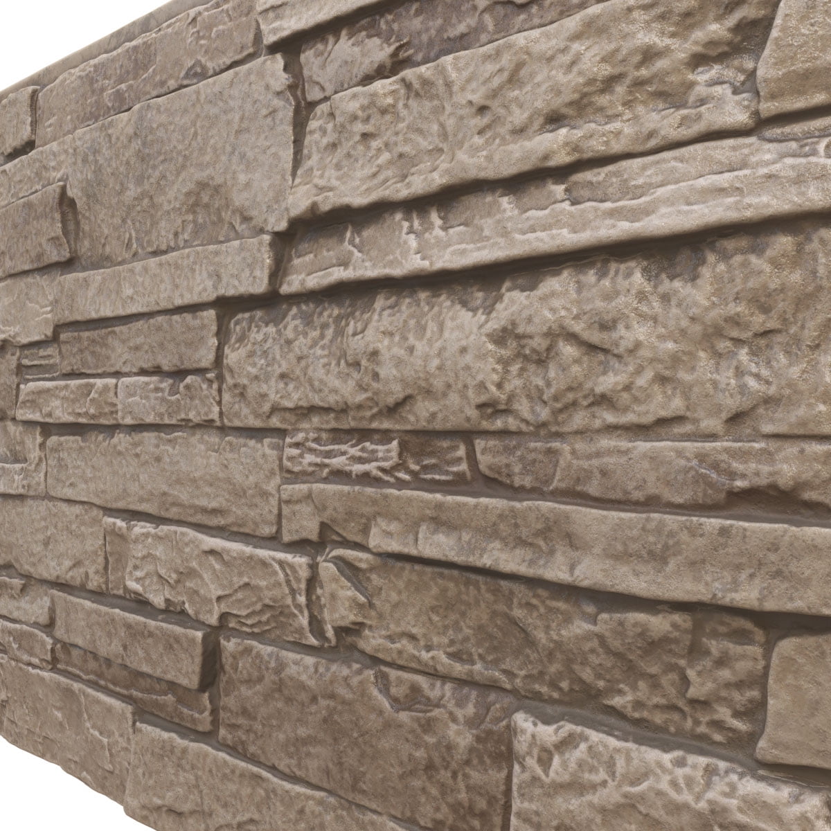 Ekena Millwork 49"W x 25 1/2"H x 1 1/4"D Acadia Ledge Stacked Stone, StoneWall Faux Stone Siding Panel, Soft Ash