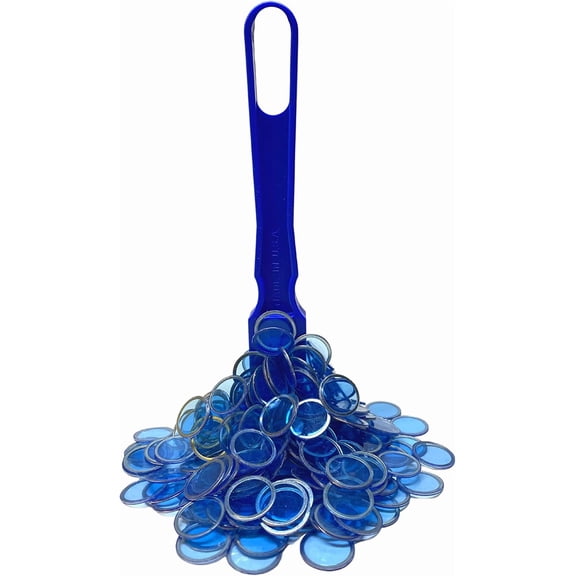 MR Chips Magnetic Bingo Wand Combo with 100 Upgraded Bingo Chips, Blue All Ages