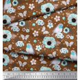 thumbnail image 2 of Soimoi Poly Georgette Fabric Robin,Butterfly & Anemone Floral Printed Craft Fabric by The Yard 52 Inch Wide, 2 of 3