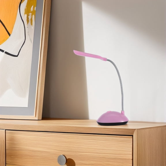 NICEXMAS Desk Lamp For College Dorm Pink Plastic 1Pack Portable Reading Lamp