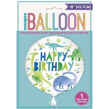 Blue & Green Dinosaur 18" Mylar Balloon (Each)