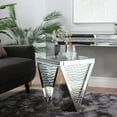 thumbnail image 2 of DecMode 19" x 23" Silver Glass Mirrored Geometric Accent Table with Crystal Embellishments, 1-Piece, 2 of 9