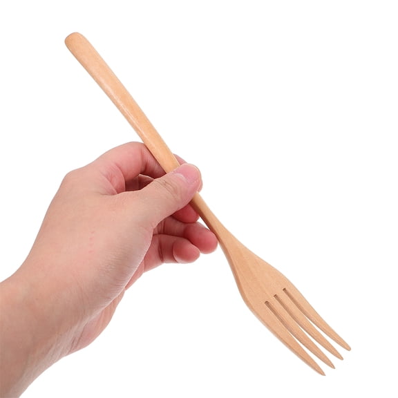 DRAFIDEEP Set of 2 Wooden Cooking Forks for Kitchen Use, Versatile Utensils Ideal for Salad, Pasta, Fruit Serving