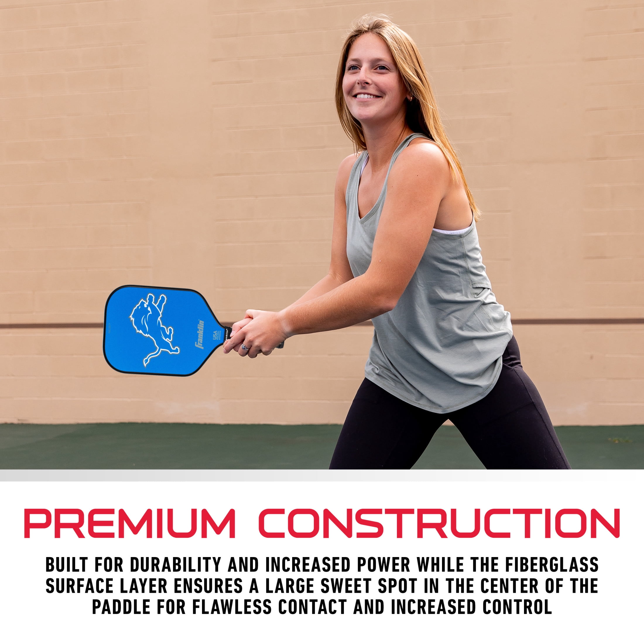 Franklin Sports NFL Detroit Lions Pickleball Paddle - Official NFL Team Pickleball Paddles - USAP (USAPA) Approved Premium Quality Pickleball Paddles - Authentic Team Logos + Colors