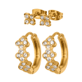 thumbnail image 1 of Aretes Mujer Oro 14k, LuckyLy  Set de Regalo 2 en 1 de Arracadas y Broqueles, Acero Inoxidable Baño Oro 14k y Zirconia Cúbica – Joyería ideal como Regalos para Mujer San Valentín y Regalos para blanco, 1 of 6