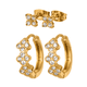 thumbnail image 1 of Aretes Mujer Oro 14k, LuckyLy  Set de Regalo 2 en 1 de Arracadas y Broqueles, Acero Inoxidable Baño Oro 14k y Zirconia Cúbica – Joyería ideal como Regalos para Mujer San Valentín y Regalos para blanco, 1 of 6