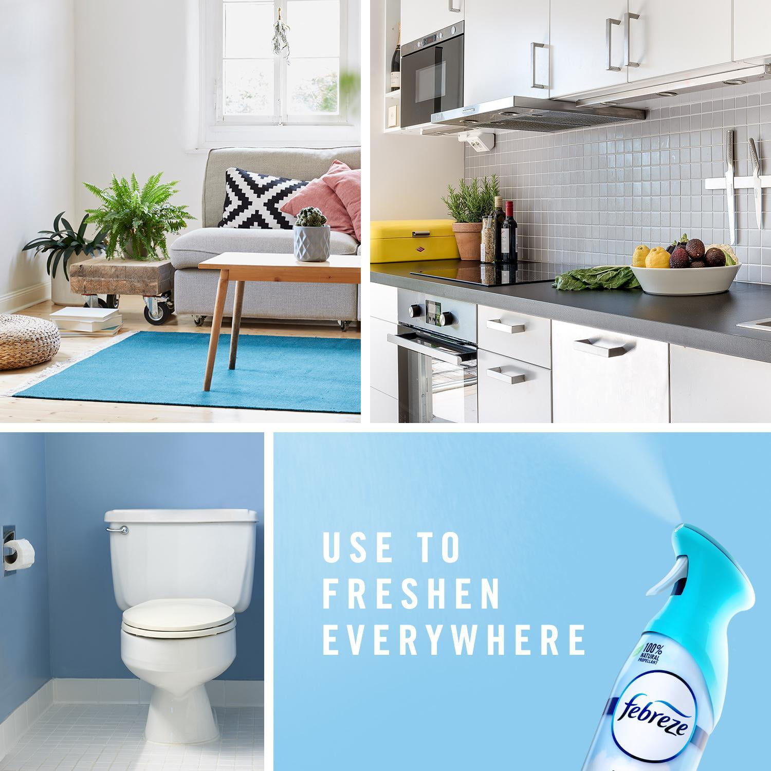 Febreze Odor-Fighting Air Freshener, Heavy Duty Crisp Clean, Pack of 2, 8.8  fl oz each
