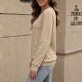 thumbnail image 5 of AGWOLF V Neck Sweatshirt for Women Comfort Long Sleeve Pullover Fall Outfits Casual Women Tops Beige S, 5 of 9