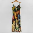 thumbnail image 5 of Colorful Fantasy Cat Family Sleeveless Suspender Dress Summer Fashion Casual Long Dress, 5 of 9