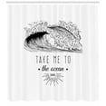 thumbnail image 3 of Ambesonne Beach Saying Shower Curtain, 1986 Ocean Surf Waves, 69"Wx84"L, Black and White, 3 of 3