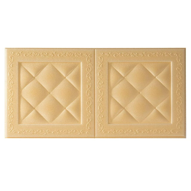 Adhesivos de pared autoadhesivos 3D impermeables para azulejos, decoración de sala de estar dorado
