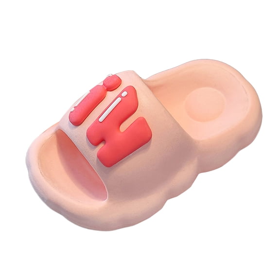 Hessimy Toddler Boys Girls Slippers Pillow Sandals Summer Bathroom Slides Beach Water Non-Slip Kids Shower Shoes House slippers funny slippers(Pink,1)
