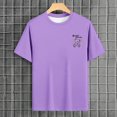 thumbnail image 5 of kpoplk Men's Daily Essential T-Shirt Big and Tall Relaxed Fit Short Sleeve Crew Neck Soft Cotton Blend Graphic Print Tee Size M,Purple, 5 of 7