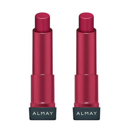 Almay Smart Shade Butter Kiss Lipstick, Red Medium #120 (Pack of 2) + Makeup Blender Stick, 12
