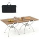 thumbnail image 4 of Costway Mesa De Camping De Aluminio, Mesa De Picnic Plegable De 2 Piezas Con Diseño Extensible, Tablero De Madera Veteada, Bolsa De Transporte, Almohadillas Antideslizantes Para Los Pies, 4 of 4