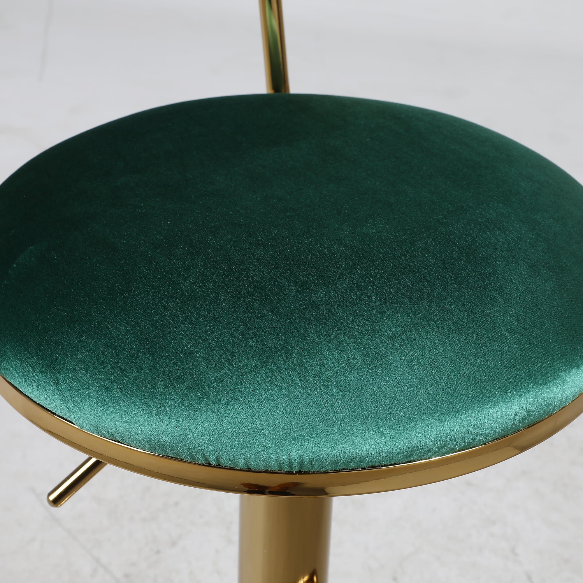 Kadyn Set of 2 Adjustable Counter Height Bar Stools with Back and Footrest, Green Kadyn Set of 2 Adjustable Counter Height Bar Stools with Back and Footrest, Green