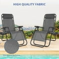thumbnail image 5 of Simenmax Zero Gravity Chair Set of 2 with Cup Holder & Removable Pillows, Adjustable Reclining Outdoor Patio Folding Chairs Portable Lounge Chair Furniture for Poolside, Lawn, Beach, Camping, Black, 5 of 9