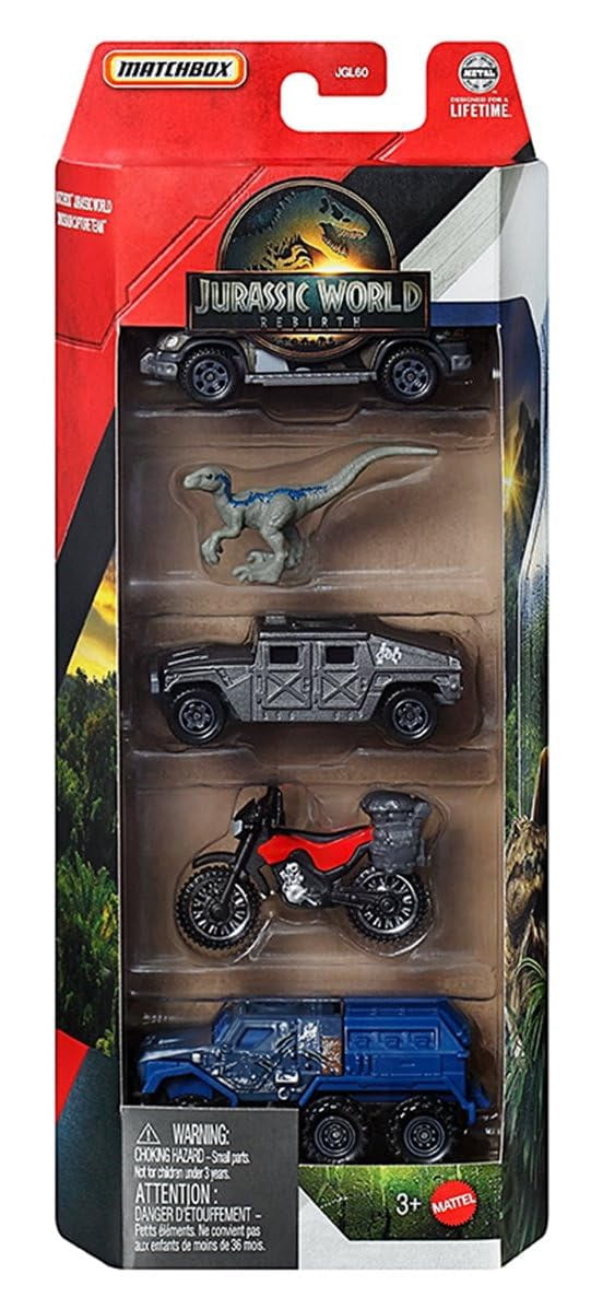 Jurassic World Matchbox Dinosaur Vehicles 5 Packs Bundle of 4 (JGL60-956B)