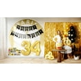thumbnail image 2 of 34th Birthday Decoration Black and Gold for Boy & Girl, 34th Cake Topper, 34th Party Supplies for Her and Him, 34th Birthday Photo Props, 2 of 2