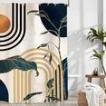 thumbnail image 6 of Dznils Boho Shower Curtain with Hooks, Modern Abstract Fabric Bathroom Curtain, 72" x 72", Blue Gold, 6 of 9