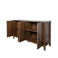 thumbnail image 5 of AENKYO Rustic Farmhouse Sideboard Storage Cabinet with Adjustable Shelves for Living Room, Walnut, 5 of 9