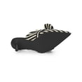 thumbnail image 5 of BLISSFUL STEP Women's Stiletto Heel Mules Pointed Toe Stripe Bow Slip-On Dress Shoes Black 10, 5 of 7