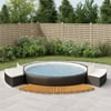 Irfora Spa Surround Black Poly Rattan and Solid Wood Acacia